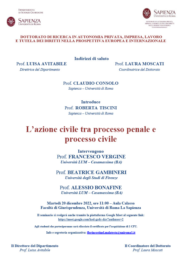 L’azione Civile Tra Processo Penale E Processo Civile - Prof. CLAUDIO ...